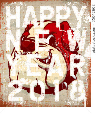 2018 New Year Card Template _ Painted Bulldog _ Annotated Space Free 2018 New Year Card Template _ Painted Bulldog _ Annotated Space Free 35042608