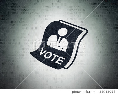 Politics concept: Ballot on Digital Data Paper 35043951