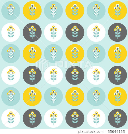 Seamless floral pattern with abstract flowers Seamless floral pattern with abstract flowers 35044135