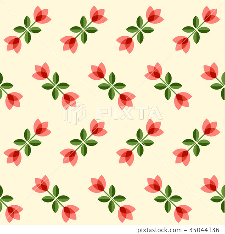 Seamless floral pattern, geometric flowers Seamless floral pattern, geometric flowers 35044136