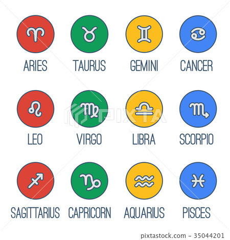 Zodiac signs icons Zodiac signs icons 35044201