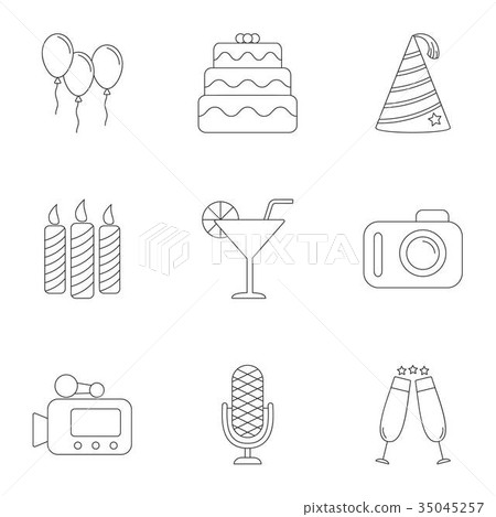 Holiday icons set, outline style 35045257