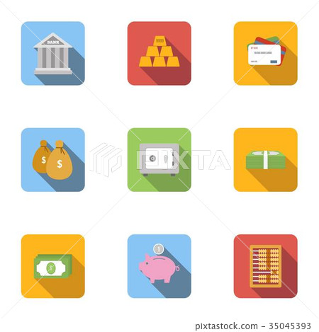 Finance icons set, flat style Finance icons set, flat style 35045393