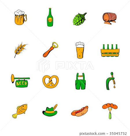 Oktoberfest set icons set cartoon 35045732