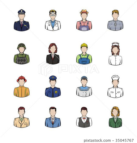 Profession icons set cartoon 35045767