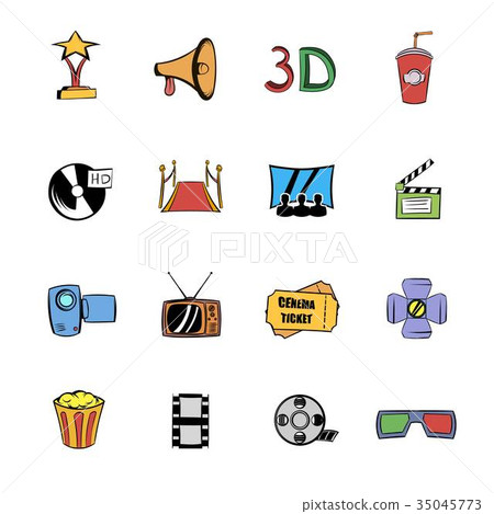 Cinema comics icons set cartoon Cinema comics icons set cartoon 35045773