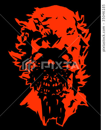 Danger head screaming zombie. Vector illustration. Danger head screaming zombie. Vector illustration. 35046185