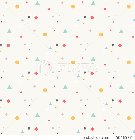 Trendy Geometric Elements Memphis Pattern.	 35046577