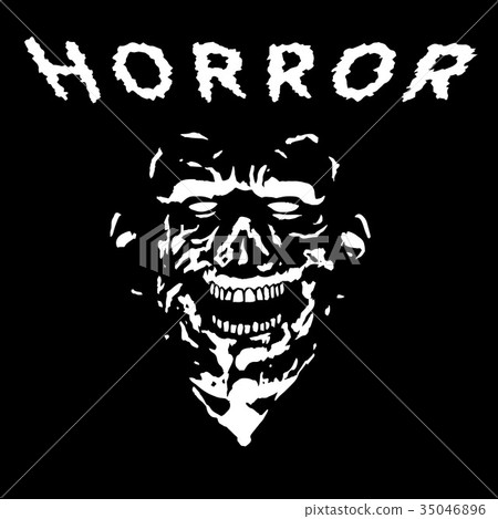 Grim zombie black and white. Vector illustration. Grim zombie black and white. Vector illustration. 35046896