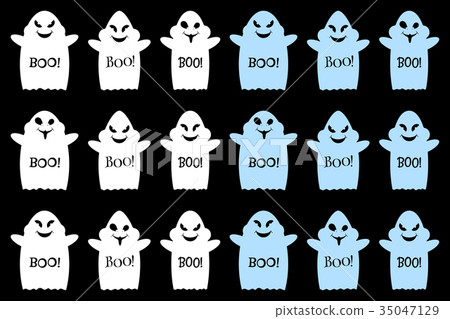 Funny ghost with smile, cheeks, inscription Boo Funny ghost with smile, cheeks, inscription Boo 35047129