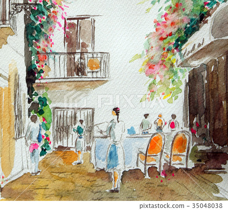 Mijas Sketch Courtyard Patio Patio Sketch 35048038