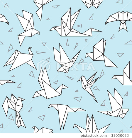 Origami Paper Bird Stock Illustration 35050023 Pixta