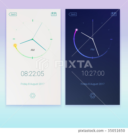 Clock application, concept of contrast UI design 35051650