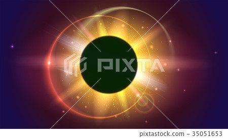 Glow light effect. The planet covering the Sun Glow light effect. The planet covering the Sun 35051653