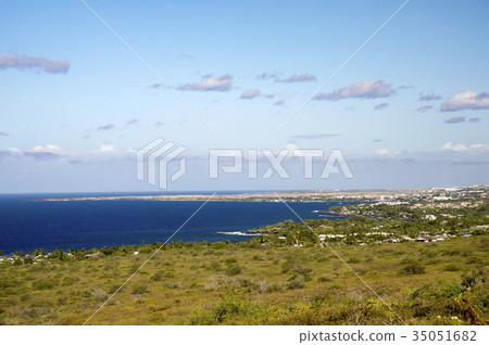 Skyline of Kailua-Kona seen from OHia Cave, Big Island, Hawaii 35051682