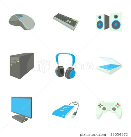 Computer data icons set, cartoon style Computer data icons set, cartoon style 35054972