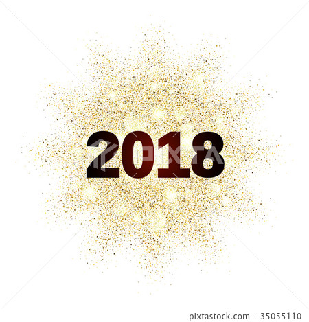 Gold glitter Happy New Year 2018 Gold glitter Happy New Year 2018 35055110
