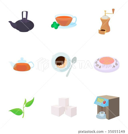 Beverage icons set, cartoon style 35055149