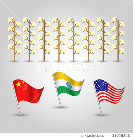 vector set flags states biggest production cotton 35056208