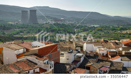 Cofrentes roofs and nuclear plant Cofrentes roofs and nuclear plant 35056447