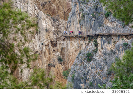 El Caminito del Rey footpath with tourists n2 35056561