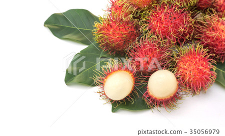 rambutan fruit on a white background. rambutan fruit on a white background. 35056979