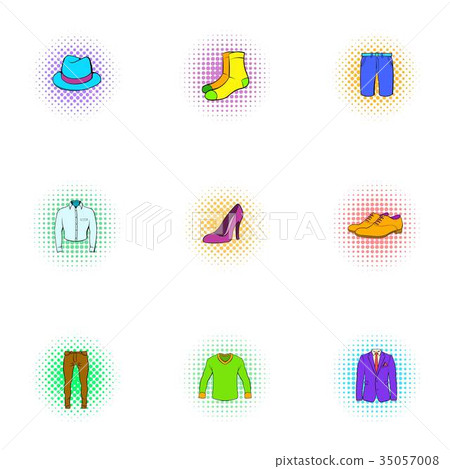 Material icons set, pop-art style Material icons set, pop-art style 35057008