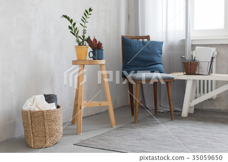 Cute interior with chair Cute interior with chair 35059650