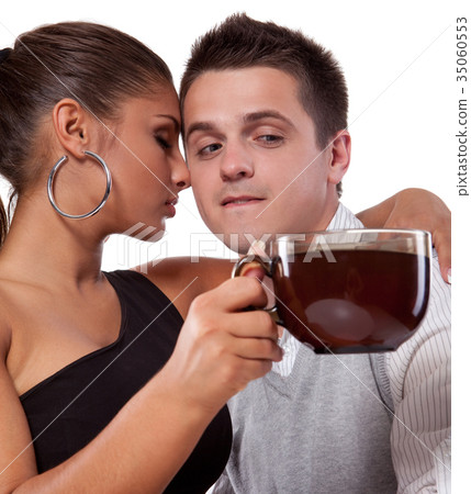 Man and woman with cup of tea 35060553