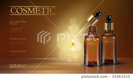 Realistic 3d essence bottle cosmetic ad. Oil 35061433
