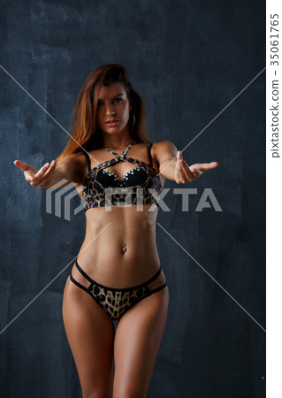 Image of beautiful brunette in lingerie 35061765