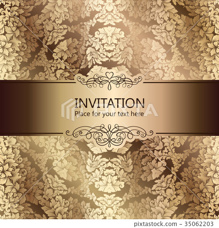 Abstract background beige and gold vintage frame Abstract background beige and gold vintage frame 35062203