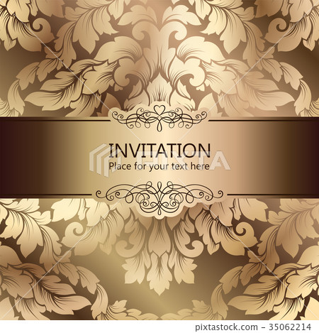 Abstract background beige and gold vintage frame Abstract background beige and gold vintage frame 35062214