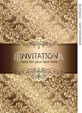 Abstract background beige and gold vintage frame 35062240