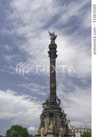 Columbus Monument, Barcelona day view. Columbus Monument, Barcelona day view. 35063089