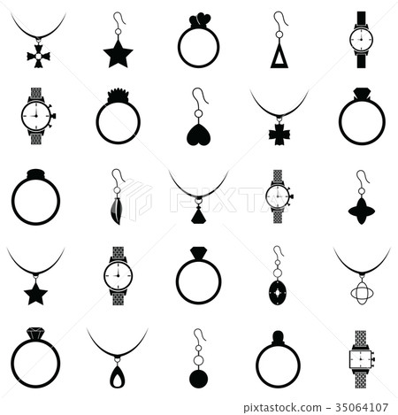 Jewelry and accessories icon set Jewelry and accessories icon set 35064107