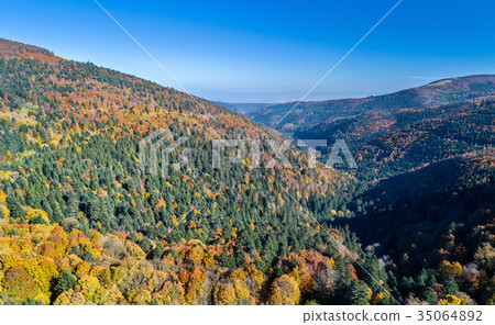 Panorama of the Vosges Mountains in autumn. Alsace Panorama of the Vosges Mountains in autumn. Alsace 35064892