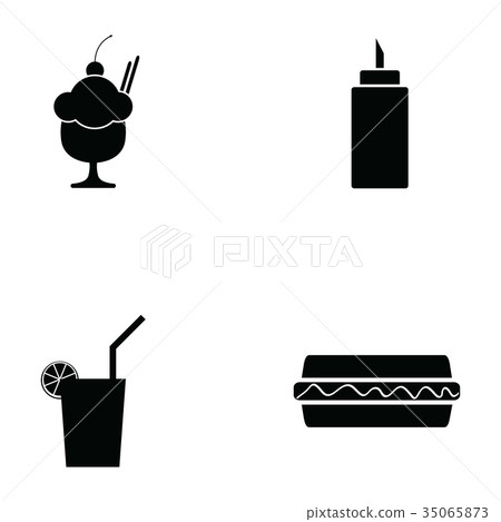 fast food icon set 35065873