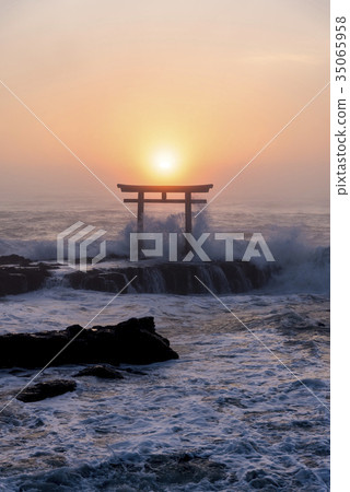 Iori Pref. Oarai Town Torii in Kamisu Iori Pref. Oarai Town Torii in Kamisu 35065958