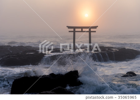 Iori Pref. Oarai Town Torii in Kamisu Iori Pref. Oarai Town Torii in Kamisu 35065965