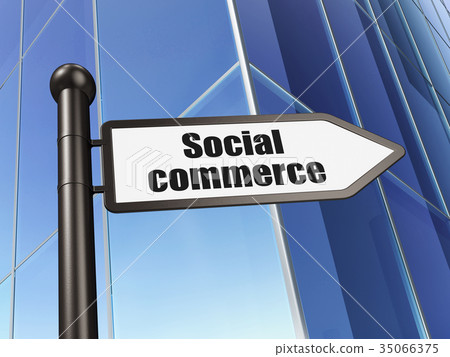 Advertising concept: sign Social Commerce on 35066375