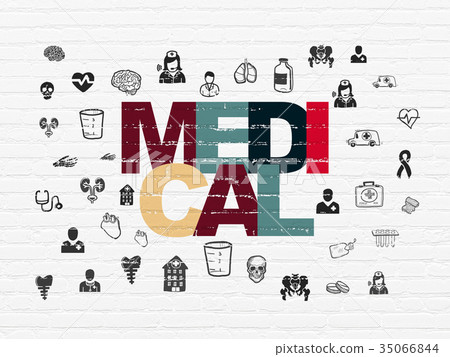 Healthcare concept: Medical on wall background 35066844