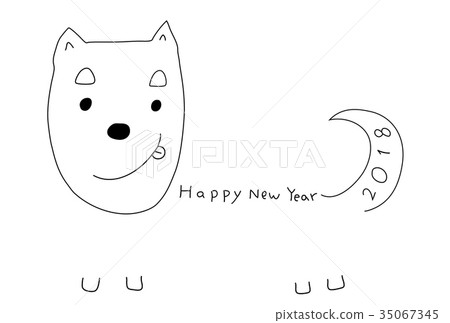New Year's card 2018 (Dog side 3) 35067345