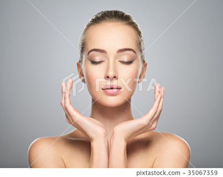 Portrait of an Attractive girl with calm emotion Portrait of an Attractive girl with calm emotion 35067359