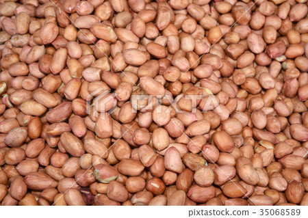 Closeup  and Top view shot of peanut texture 35068589