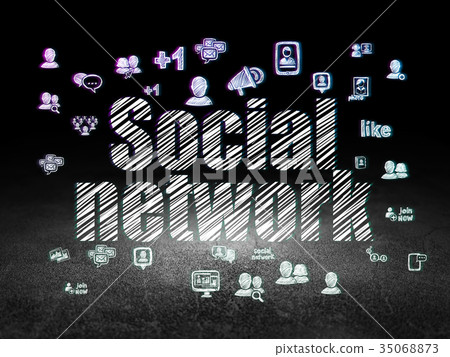 Social network concept: Social Network in grunge Social network concept: Social Network in grunge 35068873