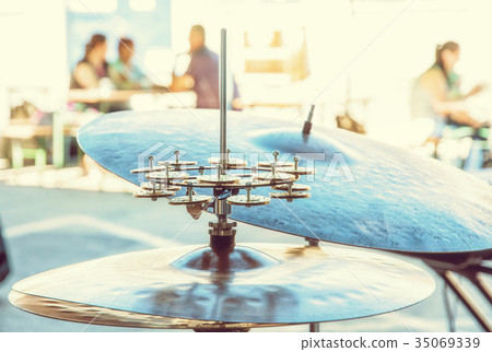Detail of drums and cymbals, concert scene, filter Detail of drums and cymbals, concert scene, filter 35069339
