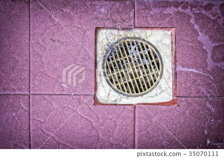 Disgusting Filthy Plastic Floor Drain  35070111