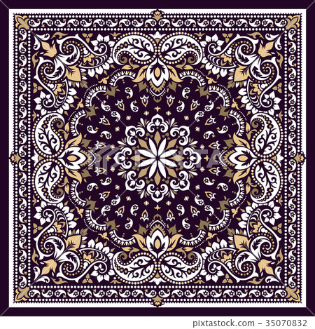Paisley Bandana print - Stock Illustration [35070832] - PIXTA