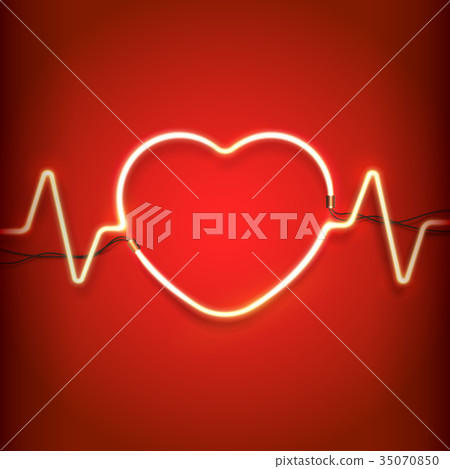 Neon heart frame 35070850